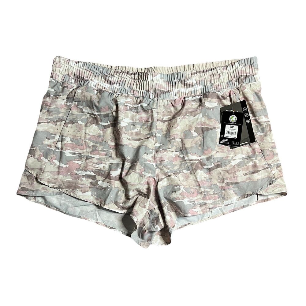 Avia Womens Running Shorts with Bike Liner Antique Taupe Camo 3XL XXXL
